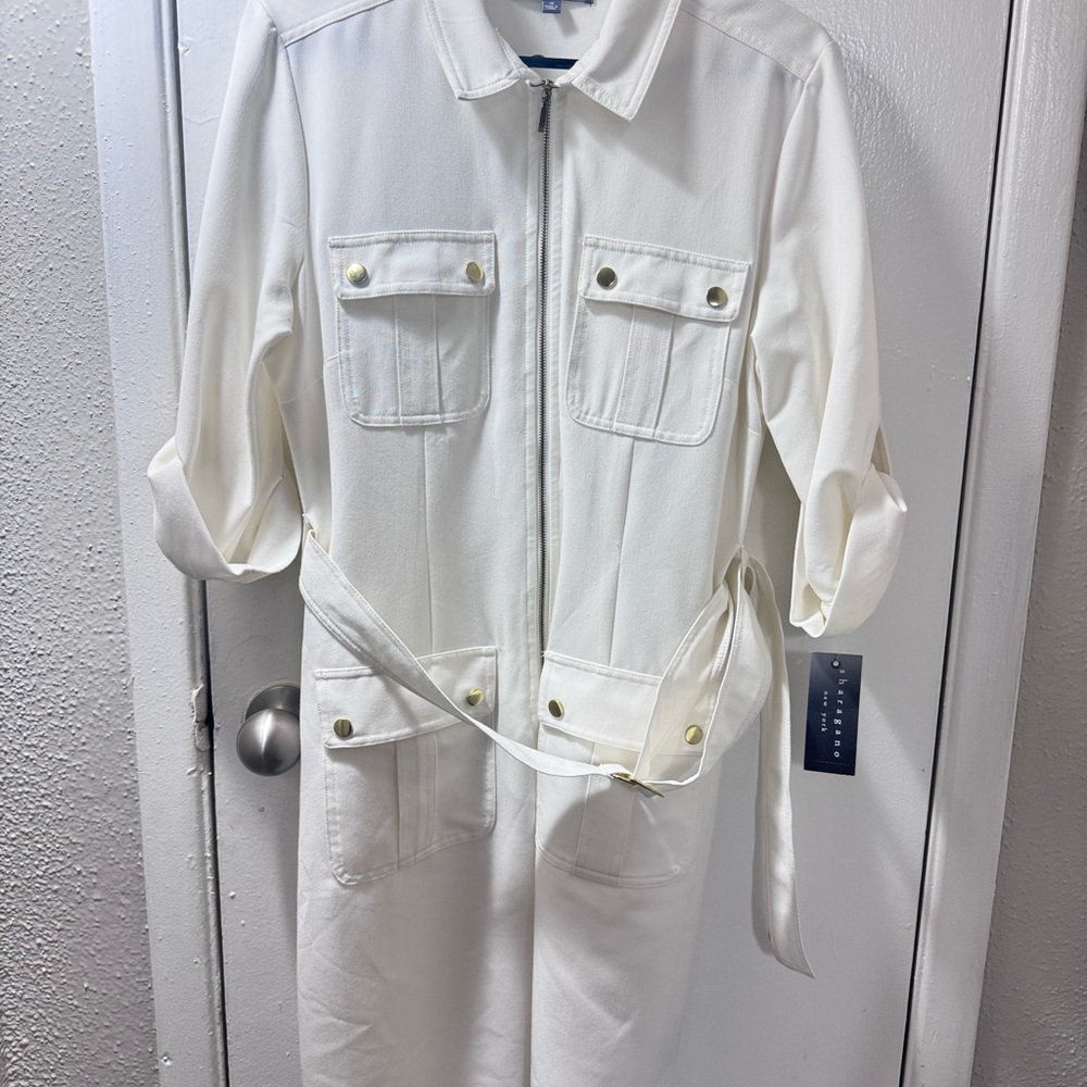 White Utility Jumpsuit with Belt